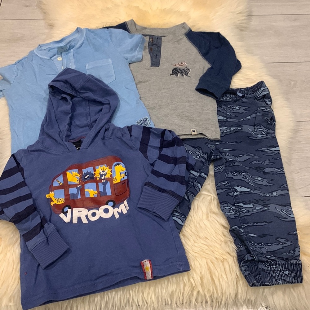 Lucky Brand & Carter’s Long-Sleeve and Short Tees with Blue Joe Fresh Pants 18M